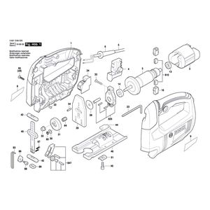 Запчасти для электролобзика Bosch GST 650 220 V 3601EA8000, деталировка 1