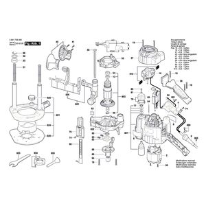 Запчасти для вертикальной фрезерной машины Bosch GOF 1250 CE 230 V 3601F26000, деталировка 1