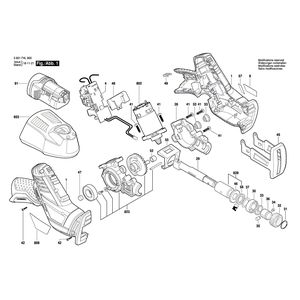 Запчасти для аккумуляторной сабельной пилы Bosch GSA 10,8 V-LI 10.8 V 3601F4L900, деталировка 1