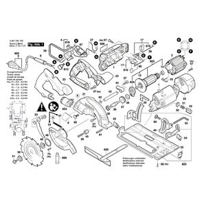 Запчасти для ручной циркуляной пилы Bosch GKS 55 CE 230 V 3601F64700, деталировка 1