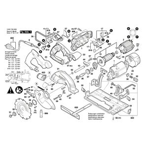 Запчасти для ручной циркуляной пилы Bosch GKS 55 CE 230 V 3601F64800, деталировка 1