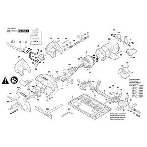 Запчасти для ручной циркуляной пилы Bosch GKS 65 G 230 V 3601F68901, деталировка 1