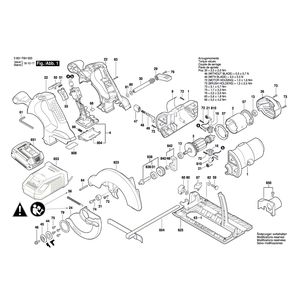 Запчасти для аккумуляторной циркулярной пилы Bosch GKS 18V-LI 18 V 3601F6H002