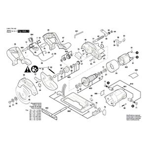 Запчасти для ручной циркуляной пилы Bosch GKS 165 230 V 3601F76100, деталировка 1