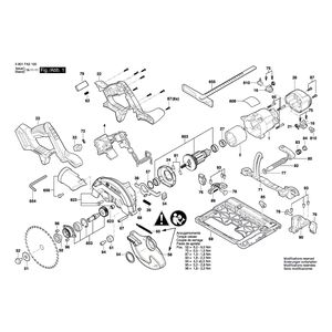 Запчасти для аккумуляторной циркулярной пилы Bosch GKS 18V-57 G 18 V 3601FA2140, деталировка 1