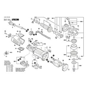 Запчасти для шлифовальной машины по бетону Bosch GBR 15 CA 230 V 3601G76000, деталировка 1