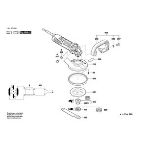 Запчасти для шлифовальной машины по бетону Bosch GBR 15 CA 230 V 3601G76000, деталировка 2