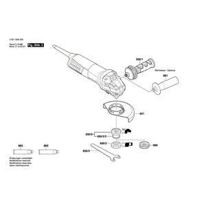 Запчасти для угловой шлифмашины Bosch GWS 9-115 230 V 3601G90000, деталировка 2