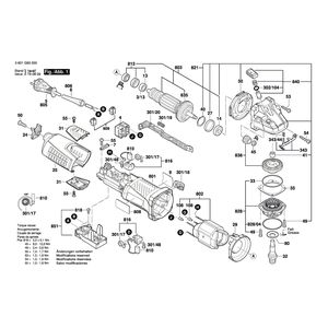 Запчасти для угловой шлифмашины Bosch GWS 12-125 230 V 3601G93000, деталировка 1