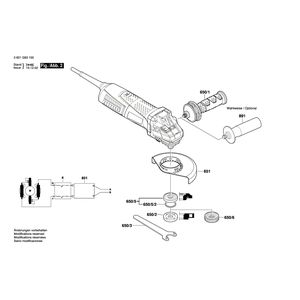 Запчасти для угловой шлифмашины Bosch GWS 12-125 CIX 230 V 3601G93100, деталировка 2
