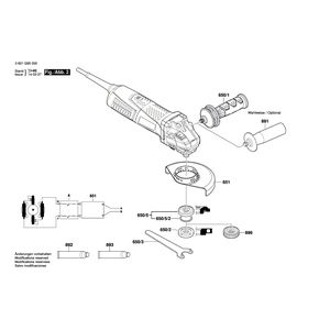 Запчасти для угловой шлифмашины Bosch GWS 15-125 CI 230 V 3601G95000, деталировка 2