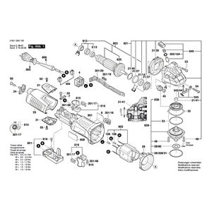 Запчасти для угловой шлифмашины Bosch GWS 15-125 CIX 230 V 3601G95100, деталировка 1