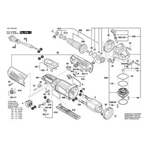 Запчасти для угловой шлифмашины Bosch GWS 15-125 CIP 230 V 3601G95200, деталировка 1