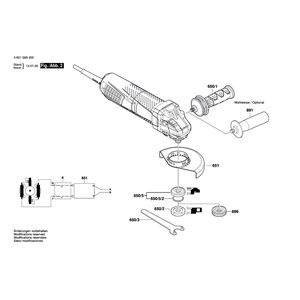 Запчасти для угловой шлифмашины Bosch GWS 15-125 CIP 230 V 3601G95200, деталировка 2