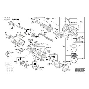Запчасти для угловой шлифмашины Bosch GWS 15-125 CIE 230 V 3601G96000, деталировка 1