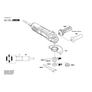 Запчасти для угловой шлифмашины Bosch GWS 15-125 CIEPX 230 V 3601G96300, деталировка 2