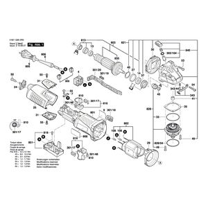 Запчасти для угловой шлифмашины Bosch GWS 17-150 CI 230 V 3601G980R0, деталировка 1