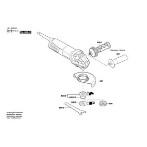 Запчасти для угловой шлифмашины Bosch GWS 9-115 230 V 3601G9B000, деталировка 2