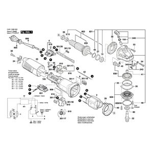 Запчасти для угловой шлифмашины Bosch GWS 9-125 230 V 3601G9C000, деталировка 1