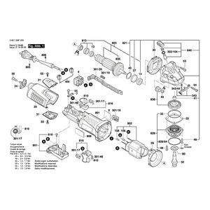 Запчасти для угловой шлифмашины Bosch GWS 13-125 CIE 230 V 3601G9F000, деталировка 1