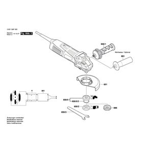 Запчасти для угловой шлифмашины Bosch GWS 13-125 CIE 230 V 3601G9F000, деталировка 2