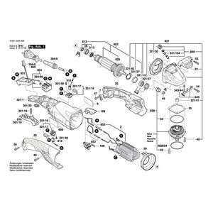 Запчасти для угловой шлифмашины Bosch GWS 18-125 PL 18 V 3601GA3100, деталировка 1