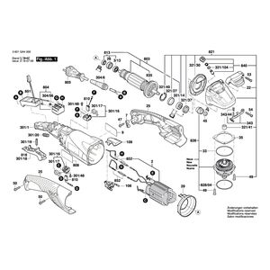 Запчасти для угловой шлифмашины Bosch GWS 18-125 L INOX 18 V 3601GA4000, деталировка 1