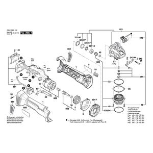 Запчасти для аккумуляторной шлифмашины Bosch GWX 18V-10 18V 3601GB0100, деталировка 1