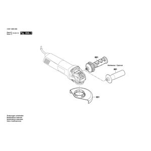 Запчасти для угловой шлифмашины Bosch GWX 10-125 230 V 3601GB3000, деталировка 2
