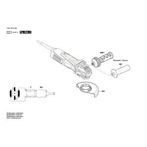 Запчасти для угловой шлифмашины Bosch GWX 17-125 S 230 V 3601GC5000, деталировка 2