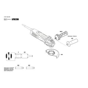 Запчасти для угловой шлифмашины Bosch GWX 17-150 230 V 3601GC6000, деталировка 2
