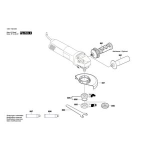 Запчасти для угловой шлифмашины Bosch GWS 8-115 230 V 3601H20000, деталировка 2