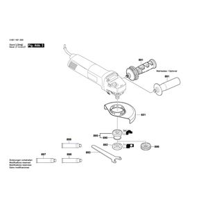 Запчасти для угловой шлифмашины Bosch GWS 1000 230 V 3601H21003, деталировка 2