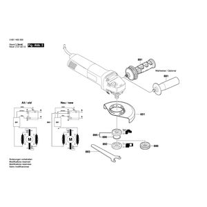Запчасти для угловой шлифмашины Bosch GWS 11-125 CIE 230 V 3601H23000, деталировка 2