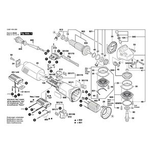 Запчасти для угловой шлифмашины Bosch GWS 14-125 CI 230 V 3601H24000, деталировка 1