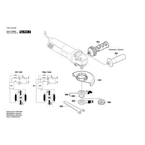 Запчасти для угловой шлифмашины Bosch GWS 14-125 CI 230 V 3601H24000, деталировка 2