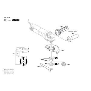 Запчасти для угловой шлифмашины Bosch GWS 14-125 230 V 3601H242F2, деталировка 2