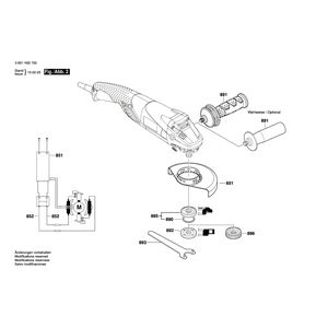 Запчасти для угловой шлифмашины Bosch GWS 15-125 CITH 230 V 3601H30700, деталировка 2
