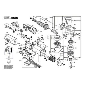 Запчасти для угловой шлифмашины Bosch GWS 8-115 Z 230 V 3601H31000, деталировка 1