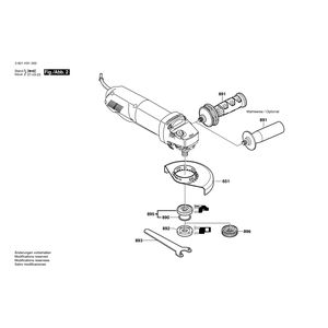 Запчасти для угловой шлифмашины Bosch GWS 8-115 Z 230 V 3601H31000, деталировка 2