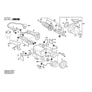 Запчасти для угловой шлифмашины Bosch GWS 20-230H 230 V 3601H50L02, деталировка 1
