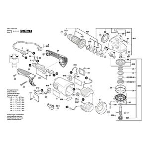 Запчасти для угловой шлифмашины Bosch GWS 20-230 H 230 V 3601H50L03, деталировка 1