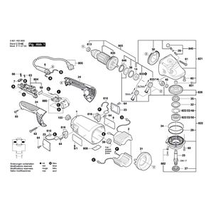 Запчасти для угловой шлифмашины Bosch GWS 24-230 JH 230 V 3601H54M00, деталировка 1