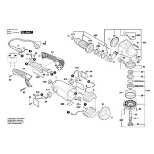 Запчасти для угловой шлифмашины Bosch GWS 26-180 JH 230 V 3601H55101, деталировка 1