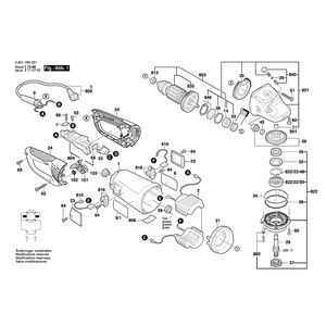Запчасти для угловой шлифмашины Bosch GWS 26-230 B 230 V 3601H56301, деталировка 1