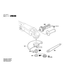 Запчасти для угловой шлифмашины Bosch GWS 26-230 B 230 V 3601H56301, деталировка 2