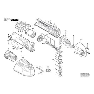 Запчасти для универсального мультиинструмента Bosch GOP 12V-LI 12 V 3601H58002, деталировка 1