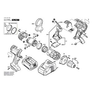 Запчасти для аккумуляторной дрели-шуруповерта Bosch GSR 18 VE-2LI 18 V 3601H61S00, деталировка 1