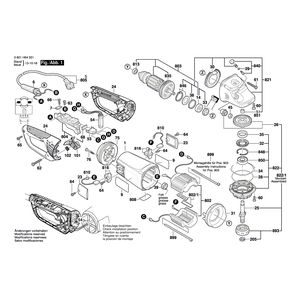 Запчасти для угловой шлифмашины Bosch GWS 24-230 JVX 230 V 3601H64501, деталировка 1
