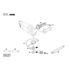 Запчасти для угловой шлифмашины Bosch GWS 22-180 H 230 V 3601H81102, деталировка 2